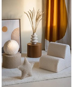 Pernă decorativă pentru copii maro deschis cu tapițerie din țesătură bouclé Star – Wigiwama