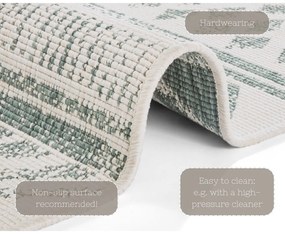 Covor adecvat pentru exterior NORTHRUGS Biri, 80 x 350 cm, verde-crem