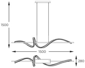 Lustră LED pe cablu Zuma Line MD3170-1-3GT ATHESA LED/24,5W/230V 2700-6000K + telecomandă