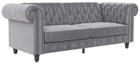 Canapea gri deschis cu tapițerie din catifea 236 cm Felix – Støraa