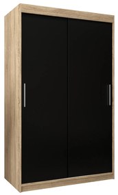 Dulap de haine 120 cm Toki (stejar sonoma + negru mat). 1064815