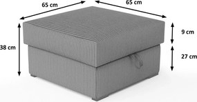 OFERTA Taburet mustar SMART COSARO cu spatiu de depozitare 65x65 cm II. calitate