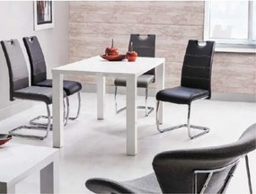 Masă dining extensibilă, alb extra lucios HG, 140-180x80 cm, ASPER NEW TYP 1
