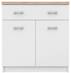Comoda 2D1S, alb/stejar sonoma, TOPTY TYP 14