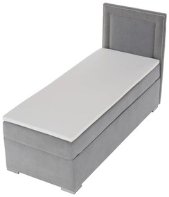 Pat boxspring, pat de o persoană, gri deschis, 80x200, dreapta, BILY
