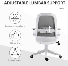 Vinsetto Fotoliu de birou Silla de Escritorio Basculante Altura Ajustable Reposabrazos Elevable 62,5x60x94-104 cm Gris | Aosom Romania