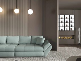 Canapea extensibilă dumonde cu ladă de depozitare si sezut confortabil din spuma high-density, Loana Enjoy Mint 300x100 cm