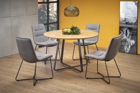 OFERTA Masa de sufragerie neagra cu blat din stejar NOCTURNE 120x120 a doua calitate