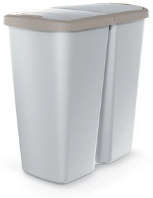 Coș de gunoi DUO gri, 45 l, maro/gri