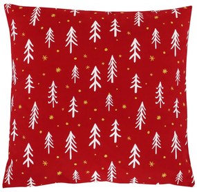 Pernă cu umplutură Motiv de Crăciun Copaci 45 x45 cm, roșu