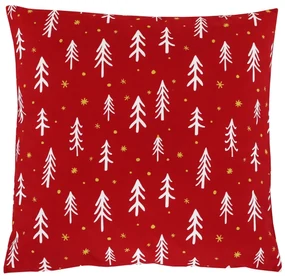 Pernă cu umplutură Motiv de Crăciun Copaci 45 x45 cm, roșu