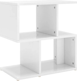 vidaXL Noptieră, alb extralucios, 50x30x51,5 cm, PAL