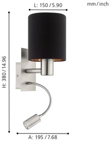 Eglo 96483 - Lampă LED flexibilă PASTERI 1xE27/40W+LED/3,8W negru