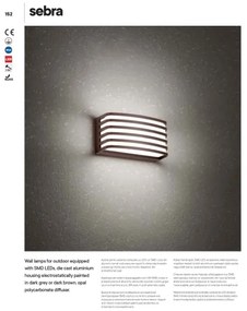 Redo 90039 - Aplică perete exterior LED SEBRA LED/15W/230V IP65