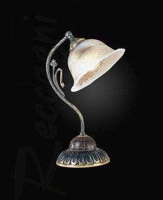 Lampa de masa rustica design italian din alama cu lemn 1801