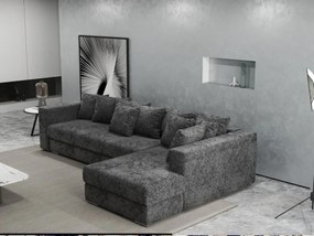 Colțar extensibil dumonde cu ladă de depozitare si sezut confortabil din spuma high-density, Gloria Euphoria Black II 320x183 cm