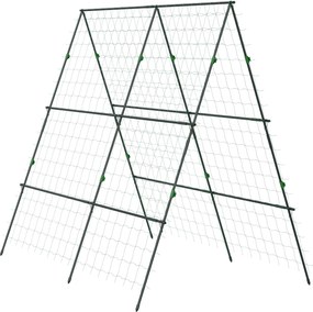 Outsunny Spalier de grădină suport pentru plante cățărătoare în formă de A din oțel, 3 niveluri cu înălțime reglabilă, 180 x 100 x 180 cm, verde | Aosom Romania