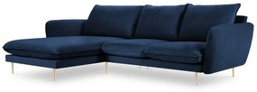 Coltar tapitat Vienna 5 locuri velvet/picioare gold – L255 x l170 x h95