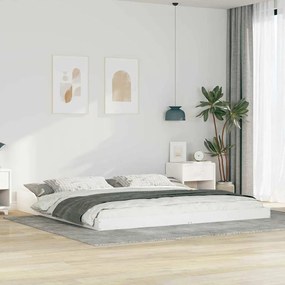 vidaXL Cadru de pat Alb 180 x 210 cm Lemn masiv de pin