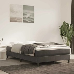 vidaXL Saltea de pat cu arcuri, gri închis, 120x220x20 cm, catifea