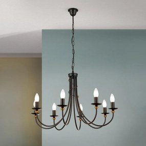 Candelabru design rustic cu 8 brate Giovanni LU 1632/8 Antik OR