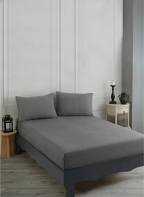 Set husa pat dublu ROAD POTLU, negru, bumbac/poliester, 160x200 cm, cu