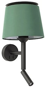 Aplica perete cu reader LED moderna design elegant SAVOY negru/verde