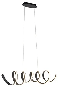 Lampă pendantă de design neagră reglabilă cu LED mare - Twisted
