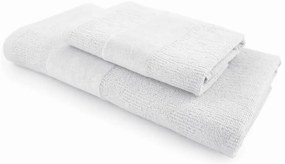 Set de prosoape CARRARA 1buc 60x100 cm si 1buc 40x55 cm 100% bumbac, alb
