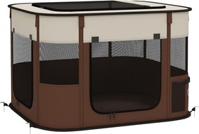 PawHut Țarc pliabil pentru câini cu geantă de transport pentru interior/exterior, Gri | Aosom Romania