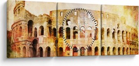 Tablou - Pictură digitală, Colosseum, Roma, Italia (cu ceas) (90x30 cm)