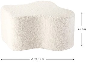 Puf de copii crem cu tapițerie din țesătură bouclé Cloud – Wigiwama