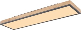 Plafoniera LED CCT cu aspect lemn design dreptunghiular DORO