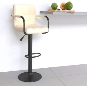 vidaXL Scaun de bar, crem, material textil