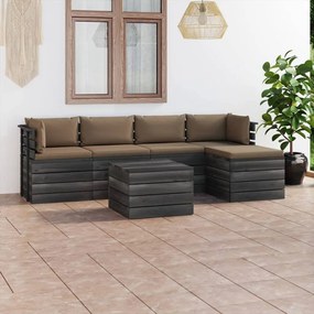 3061871 vidaXL Set mobilier grădină paleți cu perne, 6 piese, lemn masiv pin