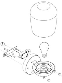 Eglo 98701 - Aplică perete exterior DONATORI 1xE27/60W/230V IP44