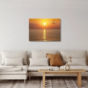 Tablou pe sticlă - Apus de soare peste ocean (70x50 cm)