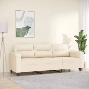 Canapea cu 3 locuri, bej, 180 cm, tesatura microfibra
