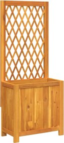 vidaXL Jardinieră cu spalier, 55x29,5x132 cm, lemn masiv acacia