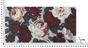 Tablou decorativ multicolor din lemn de Pin si panza, 150x3,8x76 cm, Flowers Mauro Ferretti