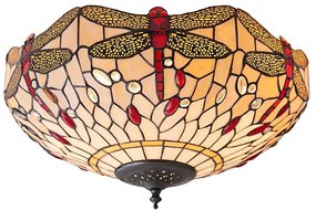 Plafonieră Tiffany DRAGONFLY Endon 70723, 2xE27/60W/230V, Ø 41 cm