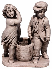 Statuie pereche cu cos, decoratiune gradina, beton, 50 x 25 x 65 cm