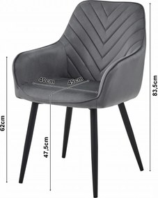 Reducere Scaun de masa NANA VELVET, albastru II. calitate