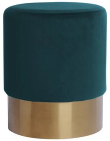 Puf/ Taburet tapitat Nano verde inchis ignifug