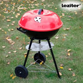 Grătar de grădină cu bilă pe cărbune și roți