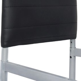 Scaun bucătărie negru BUC 263 din piele ecologică cu cadru metalic