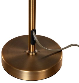 Lampă de masă bronz cu abajur din catifea taupe 35cm - Parte