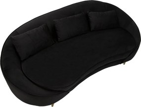 Canapea 3 locuri Oslo, Mauro Ferretti, 185 x 84 x 68 cm, lemn de eucalipt/poliester, negru/auriu