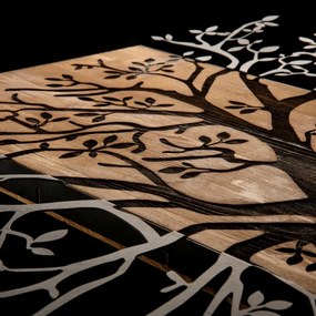 Decorațiune de perete 85x58 cm lemn/metal copac