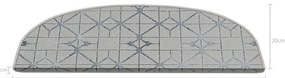Covorașe pentru scări gri 16 buc. 20x65 cm Cottage Warmth – Vitaus
